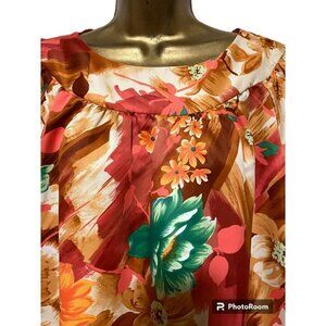 Vintage Loki Lani Hawaiian Muumuu 4X Kaftan Oversized Tropical Romantic Beachy